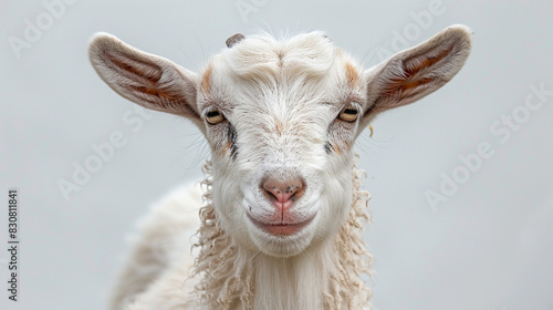 Close Up of Goat With Chain Around Neck photo