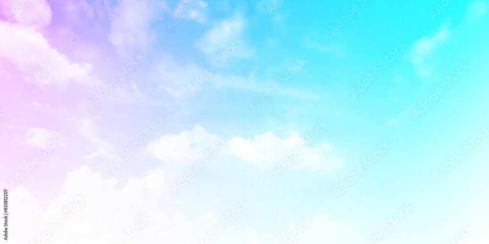 Cloud and sky with a pastel colored background. Pastel of sky and soft cloud abstract background