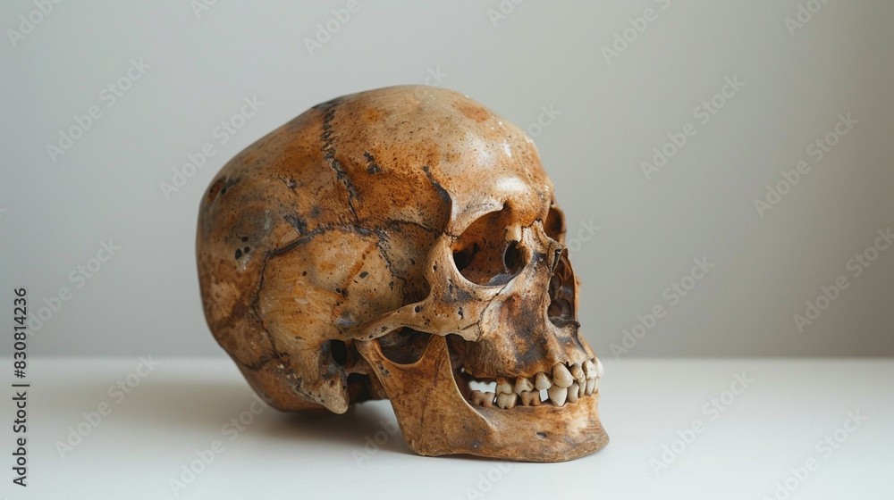 Fototapeta premium Human Skull on Table