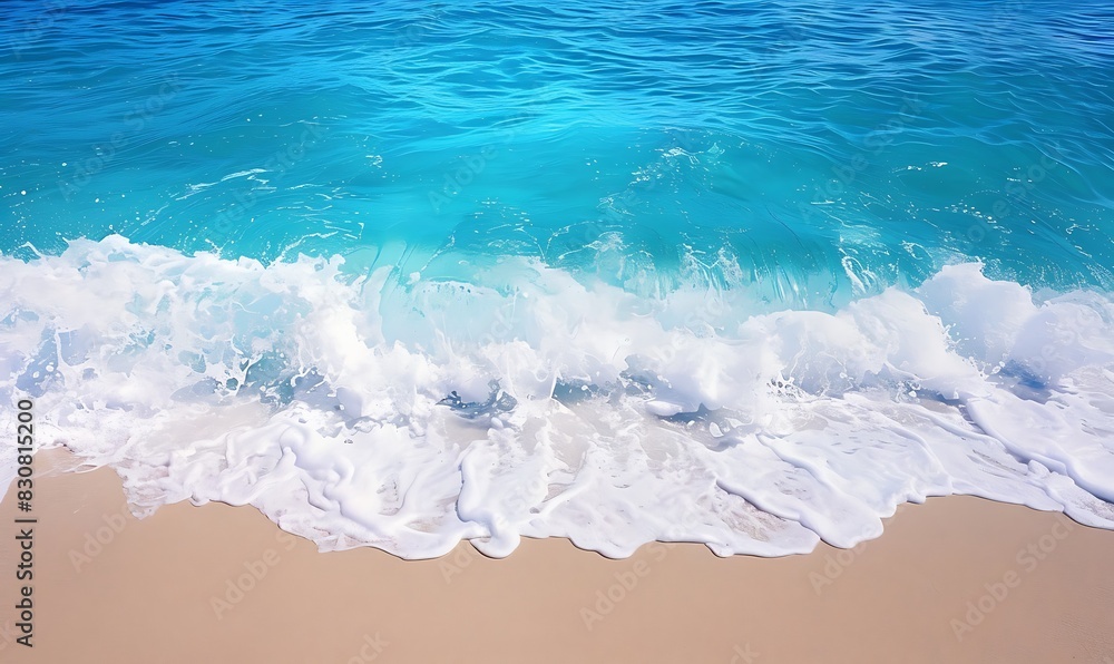 Beautiful Soft blue ocean wave on fine sandy beach Beautiful Soft blue ocean wave on fine sandy beach