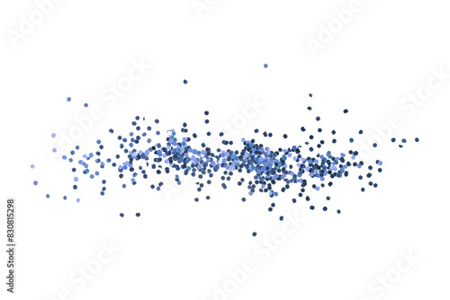 Blue Glitter Glitters. Isolated on White Background and Transparent PNG.