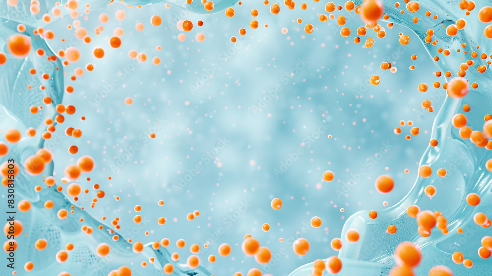 Orange dotted abstract frame in ice blue, perfect for health seminars, Orange dotted abstract frame in ice blue, perfect for health seminars,