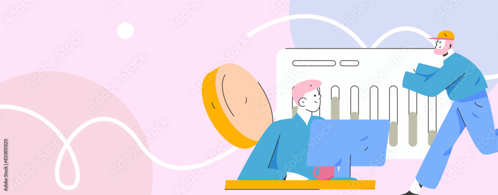 Marketing planning business characters flat vector concept operation hand drawn illustration
Marketing planning business characters flat vector concept operation hand drawn illustration
