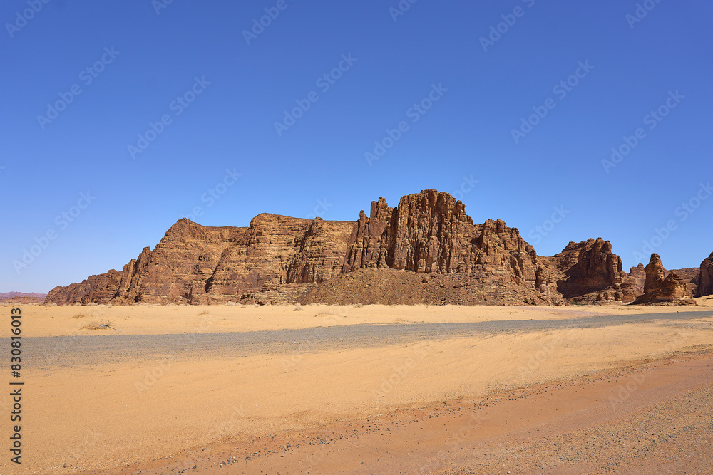 Mountains, An erosion formation in the desert near Elephant Rock, near Al-Ula, Saudi Arabia Mountains, An erosion formation in the desert near Elephant Rock, near Al-Ula, Saudi Arabia