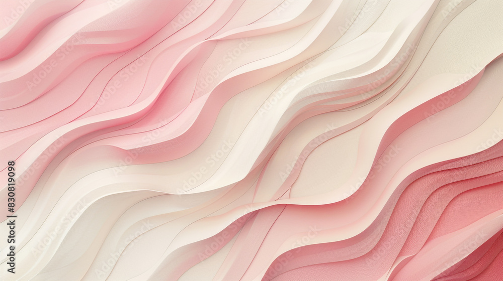 Cosmetics brand brochure in blush pink and ivory with stylish waves, Cosmetics brand brochure in blush pink and ivory with stylish waves,