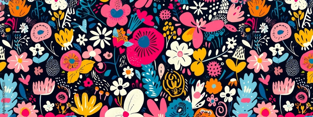 A pattern of hand-drawn doodles and sketches, including flowers, animals, and abstract shapes. A pattern of hand-drawn doodles and sketches, including flowers, animals, and abstract shapes.