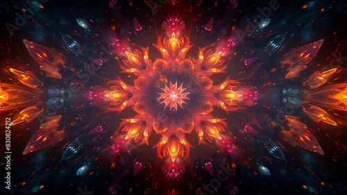 Abstract Orange and Red Flower