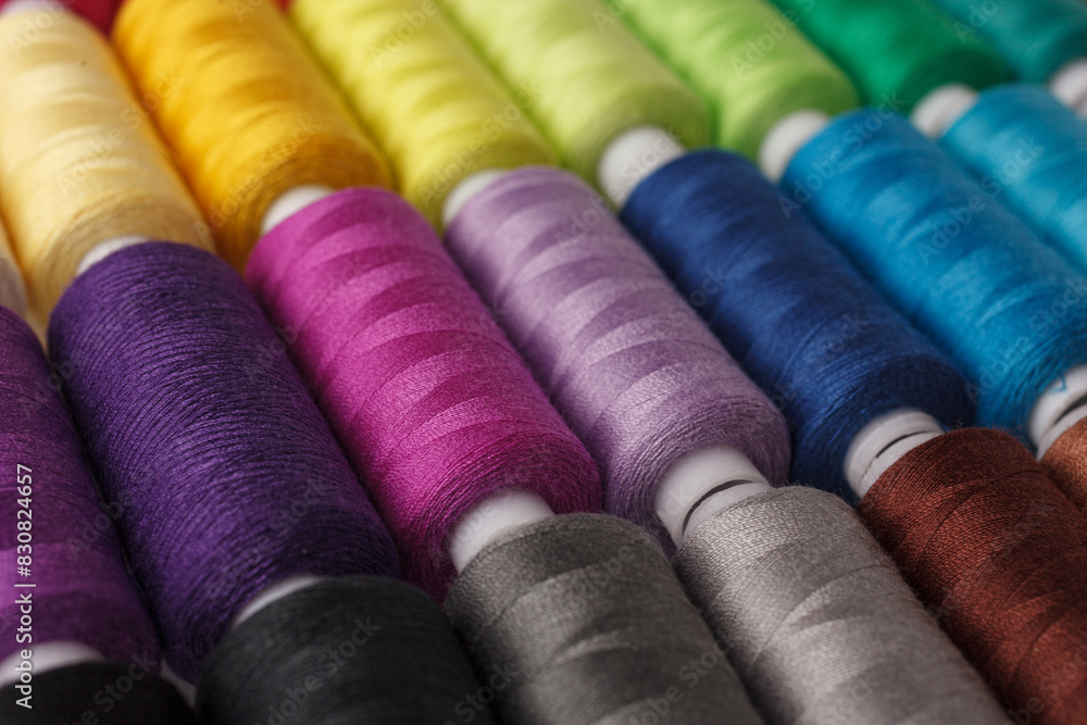 Set of colorful spools of thread Set of colorful spools of thread