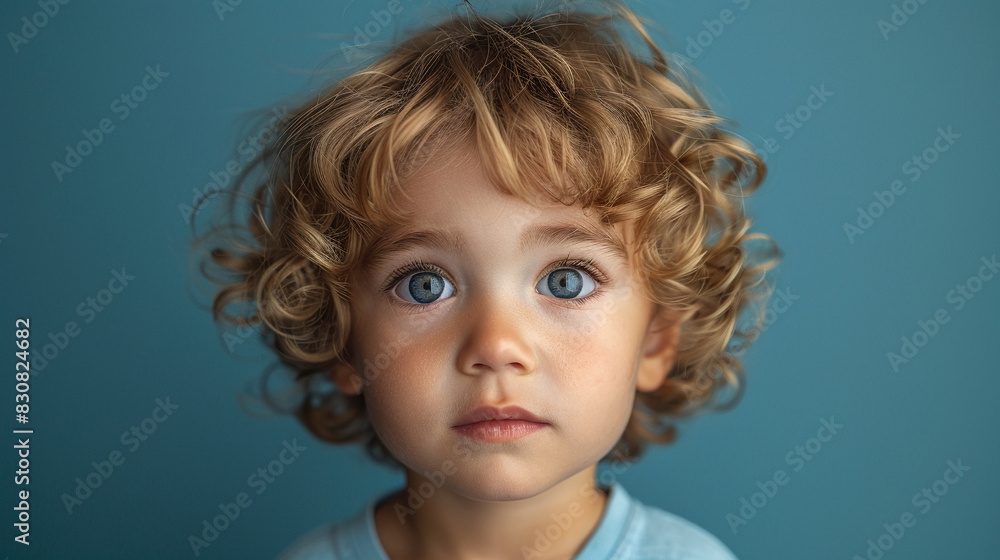 Professional studio photo portrait of a cute little boy, lovely kid with naive face, a child with a emotional expression, widescreen 16:9 Professional studio photo portrait of a cute little boy, lovely kid with naive face, a child with a emotional expression, widescreen 16:9
