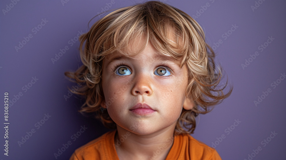 Professional studio photo portrait of a cute little boy, lovely kid with naive face, a child with a emotional expression, widescreen 16:9 Professional studio photo portrait of a cute little boy, lovely kid with naive face, a child with a emotional expression, widescreen 16:9