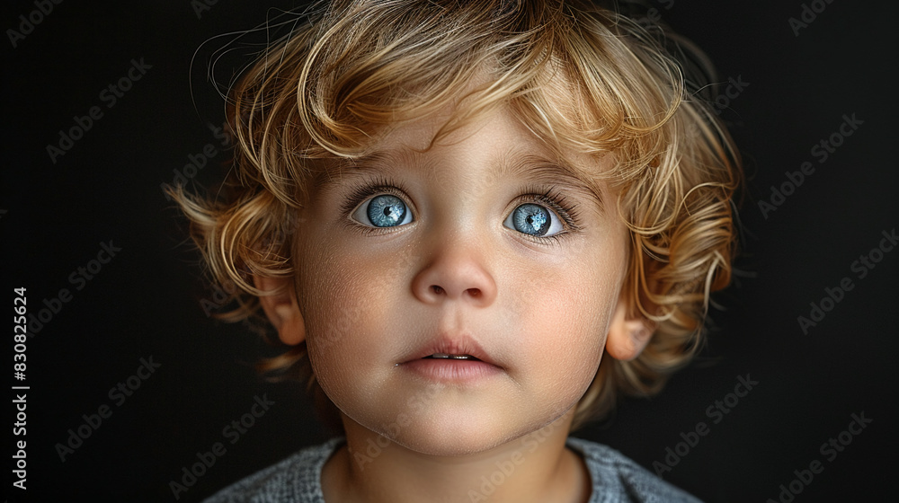 Professional studio photo portrait of a cute little boy, lovely kid with naive face, a child with a emotional expression, widescreen 16:9 Professional studio photo portrait of a cute little boy, lovely kid with naive face, a child with a emotional expression, widescreen 16:9