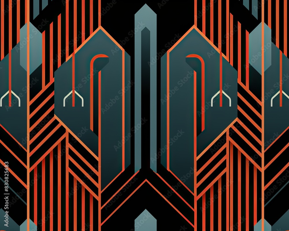 geometric with bold lines and shapes in orange and dark tones, providing a stylish and modern design. geometric with bold lines and shapes in orange and dark tones, providing a stylish and modern design.
