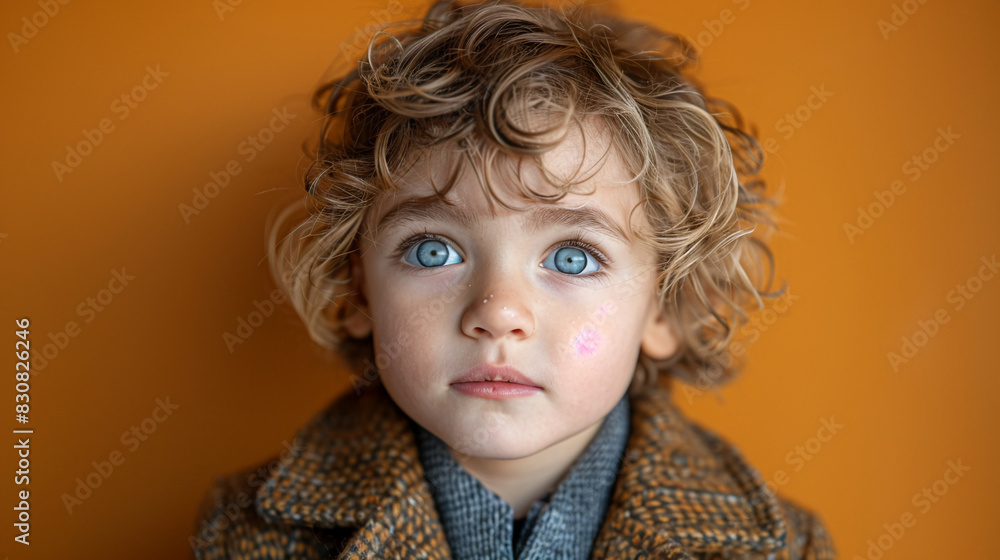Professional studio photo portrait of a cute little boy, lovely kid with naive face, a child with a emotional expression, widescreen 16:9 Professional studio photo portrait of a cute little boy, lovely kid with naive face, a child with a emotional expression, widescreen 16:9