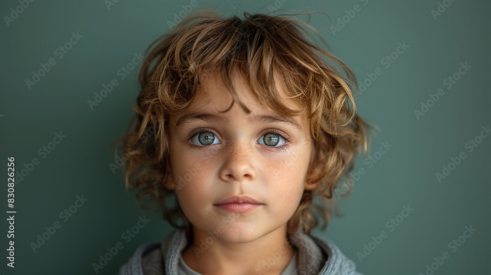 Professional studio photo portrait of a cute little boy, lovely kid with naive face, a child with a emotional expression, widescreen 16:9 Professional studio photo portrait of a cute little boy, lovely kid with naive face, a child with a emotional expression, widescreen 16:9