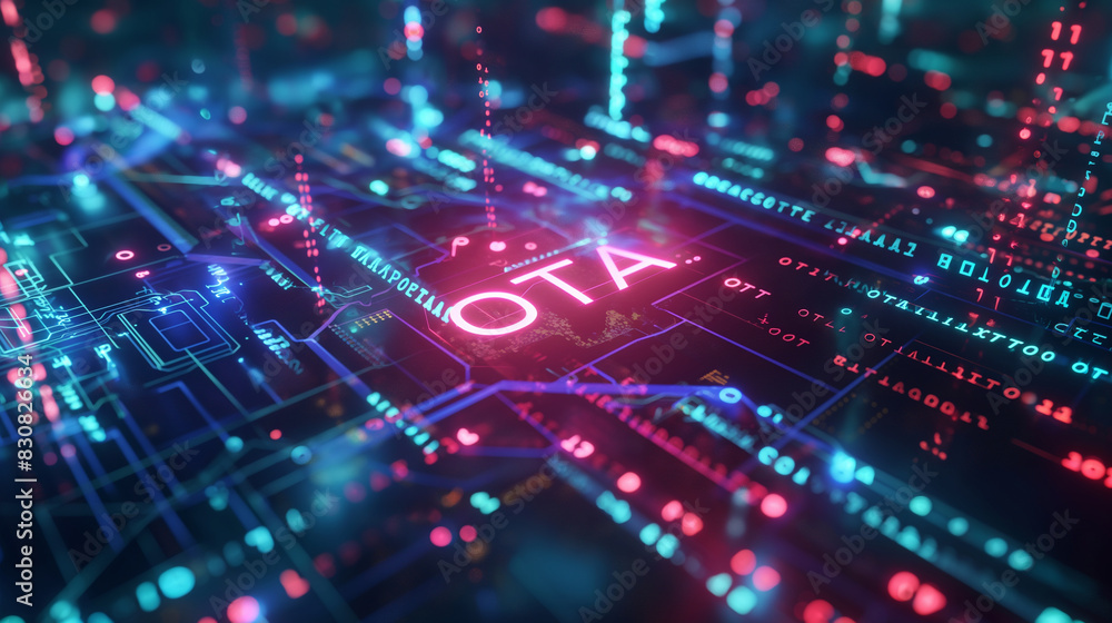 A vibrant data flow converging towards A vibrant data flow converging towards