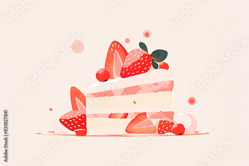 Event anniversary dessert cake illustration, happy birthday scene illustration © lin