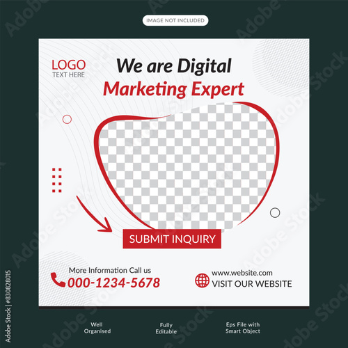 Social Media Post Digital Marketing Banner Vector