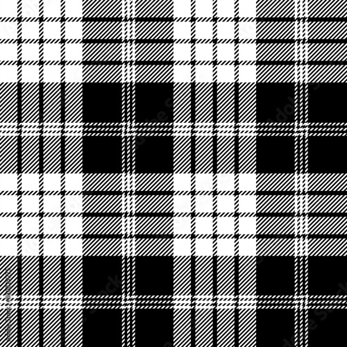 plaid tartan seamless repeat pattern. This is a black white checkered plaid vector illustration. Design for decorative,wallpaper,shirts,clothing,tablecloths,blankets,wrapping,textile,fabric,texture