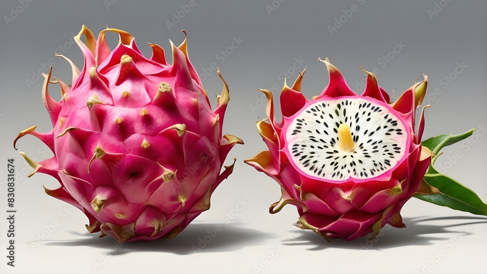 An ancient botanical image of dragon fruit isolated on a transparent background An ancient botanical image of dragon fruit isolated on a transparent background