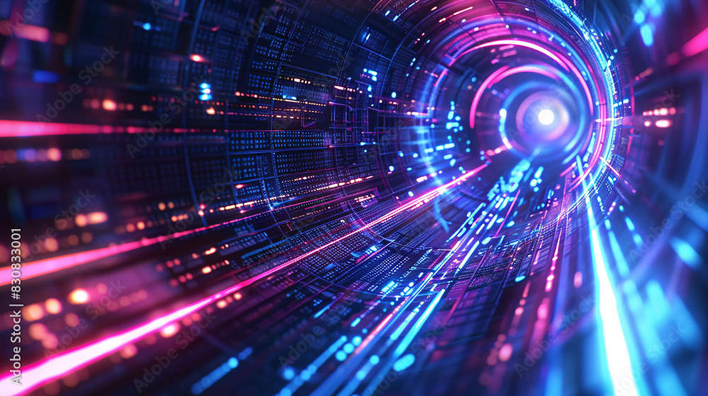 Blue technology abstract photon big data network creative illustration Blue technology abstract photon big data network creative illustration