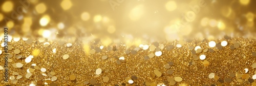 Golden glitter background with hexagonal sparkles in various shades of gold, creating a festive and luxurious atmosphere, ideal for holiday decorations, invitations, and celebratory designs

Golden gl photo