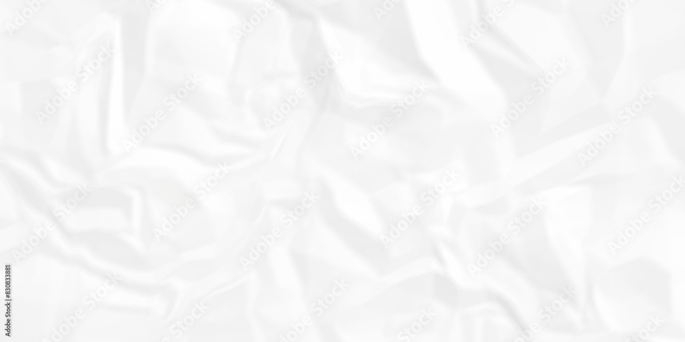 Obraz premium white wrinkly backdrop paper background. panorama grunge wrinkly paper texture background, crumpled pattern texture. paper crumpled texture. white fabric crushed textured crumpled.