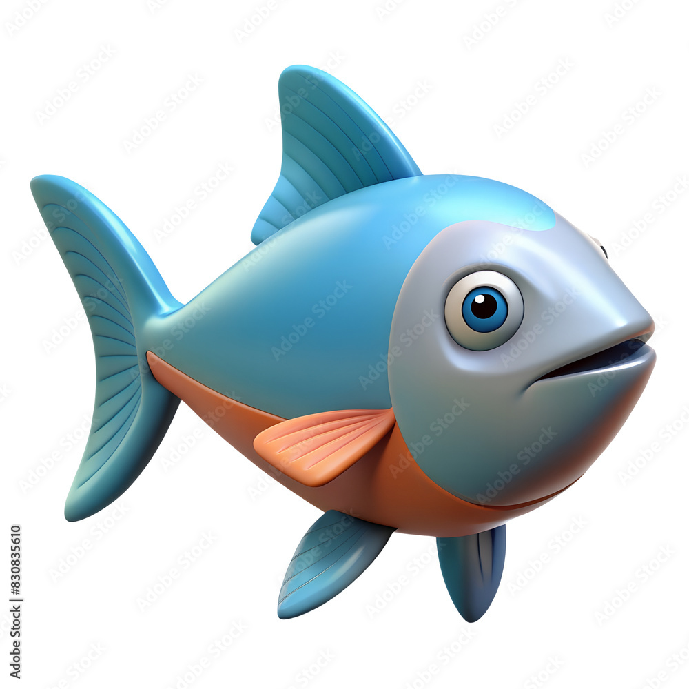 Fototapeta premium cartoon fish isolated on white
