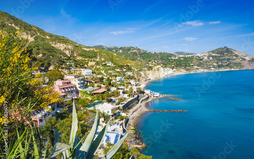 Le Fumarole beach near Sant'Angelo on Ischia island, Italy