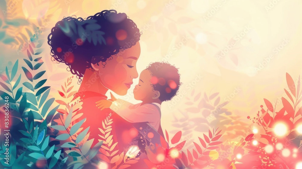Tender Embrace of Mother and Child Captured in Serene Backlit Natural Setting Exuding Warmth Love and Closeness Tender Embrace of Mother and Child Captured in Serene Backlit Natural Setting Exuding Warmth Love and Closeness