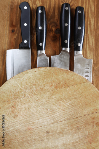 kitchen knifes top view