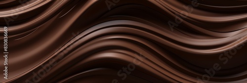 Smooth and creamy melted chocolate with rich textures and swirls, ideal for dessert backgrounds, confectionery advertisements, and gourmet food designsMelted chocolate texture, rich swirls, dessert 