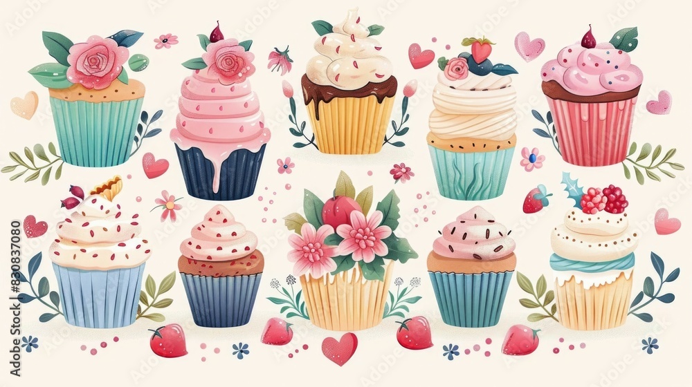 Delightful Mother s Day Cakes and Cupcakes Adorned with Floral Touches and Hearts A Stylized Capturing the Love and Care Infused into These Delectable Treats Delightful Mother s Day Cakes and Cupcakes Adorned with Floral Touches and Hearts A Stylized Capturing the Love and Care Infused into These Delectable Treats