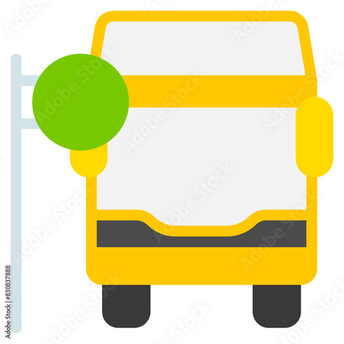 Bus icon with flat style. Suitable for website design, logo, app and UI. Based on the size of the icon in general, so it can be reduced.