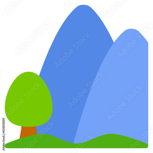 Mountain icon with flat style. Suitable for website design, logo, app and UI. Based on the size of the icon in general, so it can be reduced.