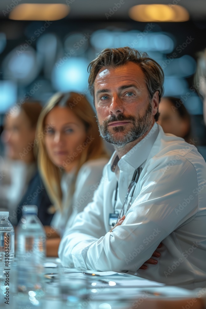 Obraz premium Healthcare consultancy team reviewing new policy