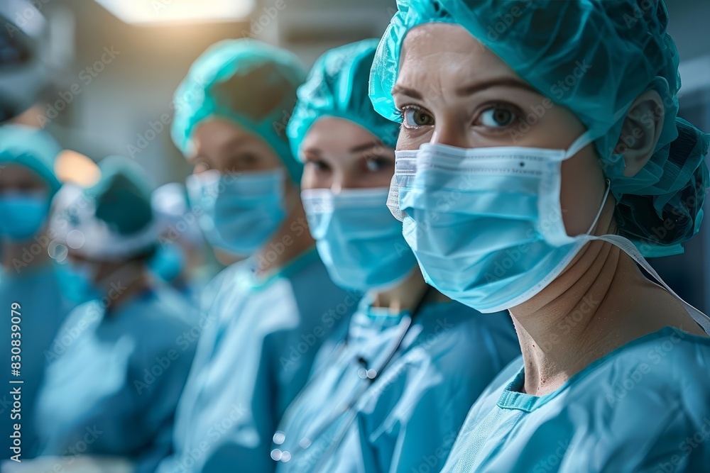 A scene in a hospitals bone marrow transplant unit, with doctors and nurses preparing a patient for the procedure in a sterile environment A scene in a hospitals bone marrow transplant unit, with doctors and nurses preparing a patient for the procedure in a sterile environment