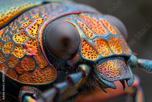 Colorful insect close-up on persons arm © yuliachupina