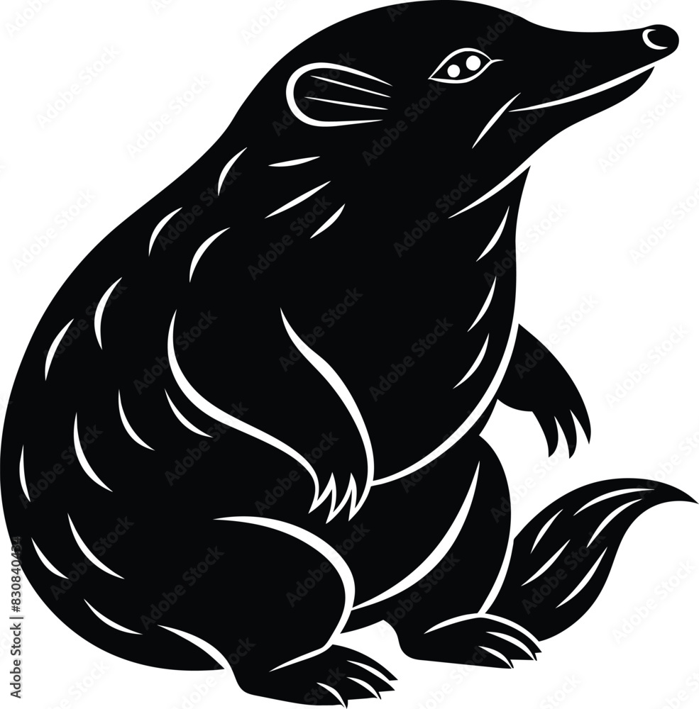 Fototapeta premium Mole silhouette vector illustration design 