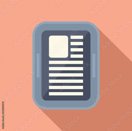 Minimalistic vector illustration of a clipboard with shadow, ideal for web and app design