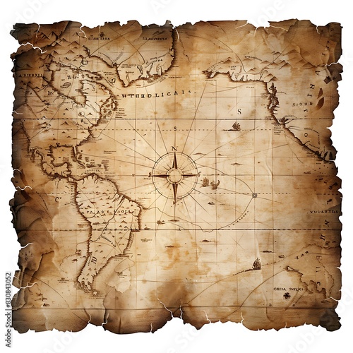 old pirates treasure map isolated 