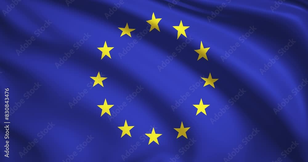 flag of the European Union. European Union flag background. 4k 60FPS flag of the European Union. European Union flag background. 4k 60FPS