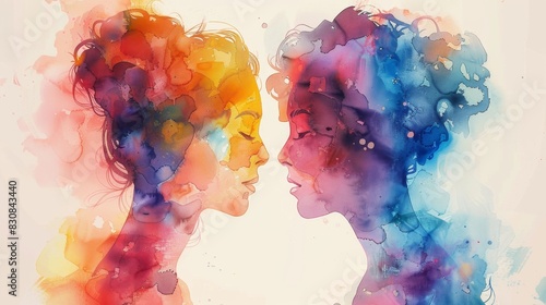 LGBTQ  Delight  Vibrant Watercolor Masterpiece Celebrating Love s Empowerment