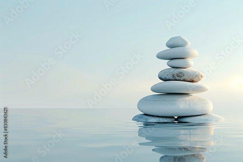 a stack of rocks in water