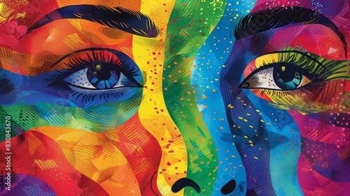 Celebrating Diversity and Unity through Vibrant Pride Poster Art photo