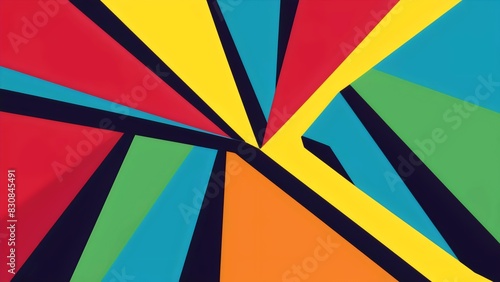 An eye-catching abstract vector artwork featuring a dynamic array of vibrant, geometric patterns