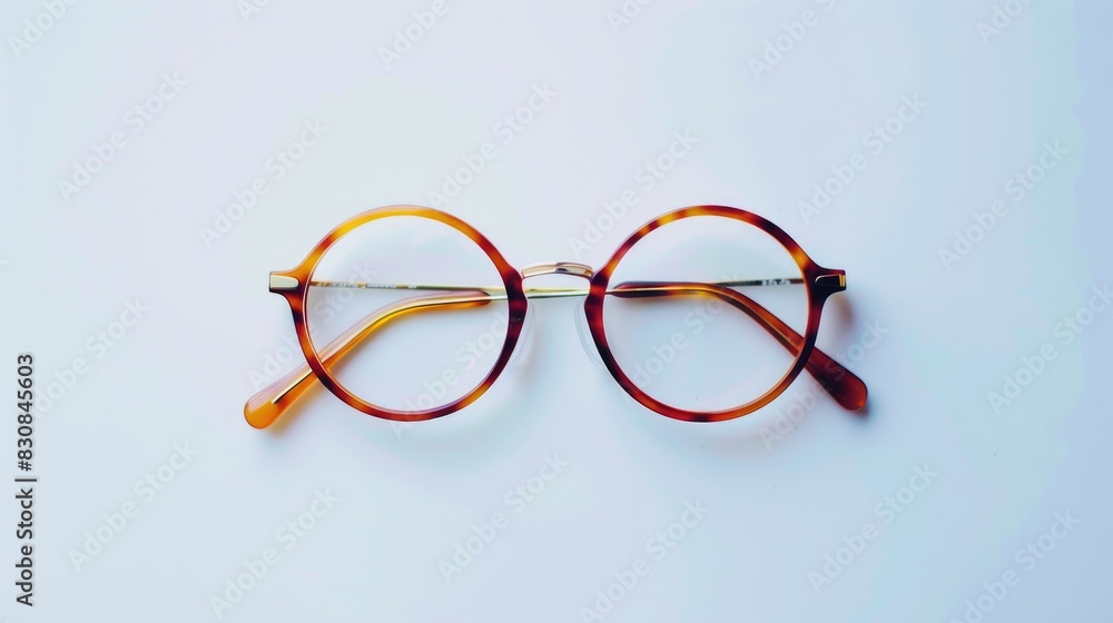 Fashionable glasses against a white backdrop Fashionable glasses against a white backdrop
