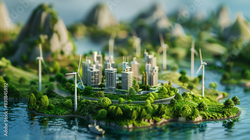 a miniature model of an ecological city