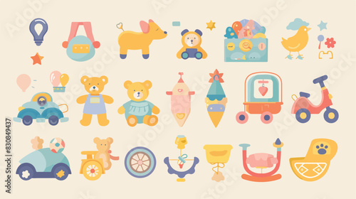 Child icons text. Collection of graphic elements for