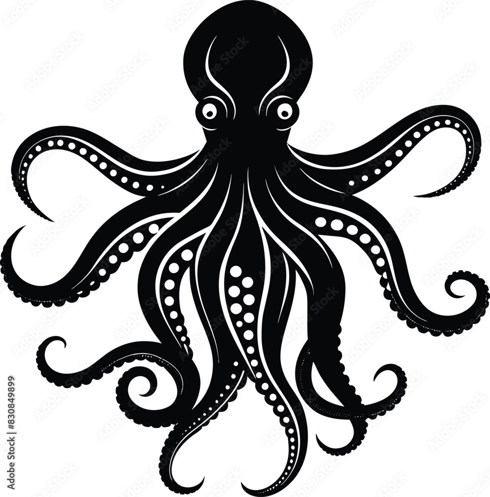 Octopus silhouette vector illustration design Octopus silhouette vector illustration design