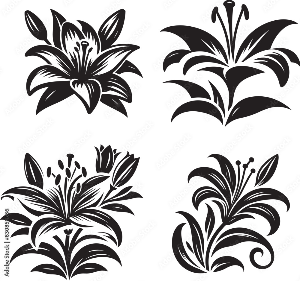 lily silhouette Design vector Art AI Generated lily silhouette Design vector Art AI Generated